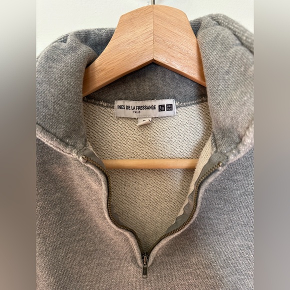Uniqlo Ines De La Fressange 1/4 Zip Grey Sweatshirt - Picture 9 of 17